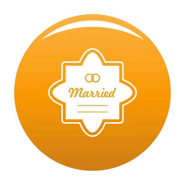 Wedding label icon vector orange — Stock Vector