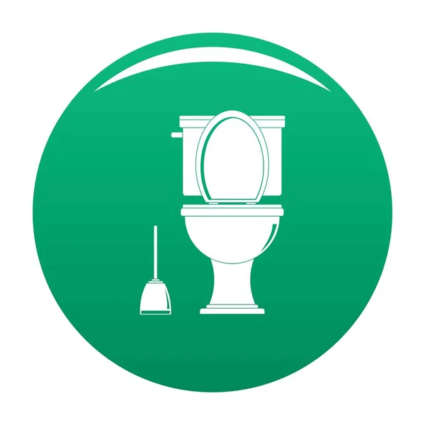 Conforto vaso sanitário ícone vetor verde — Vetor de Stock