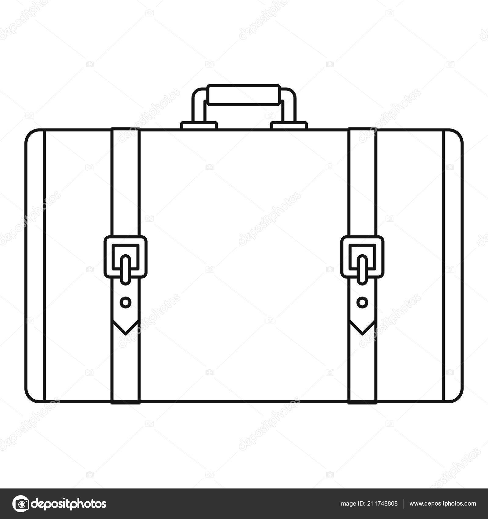 Retro suitcase icon, outline style \u2014 Stock Vector © anatolir