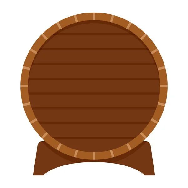 Barril de madera de icono de la cerveza, estilo plano — Archivo Imágenes Vectoriales