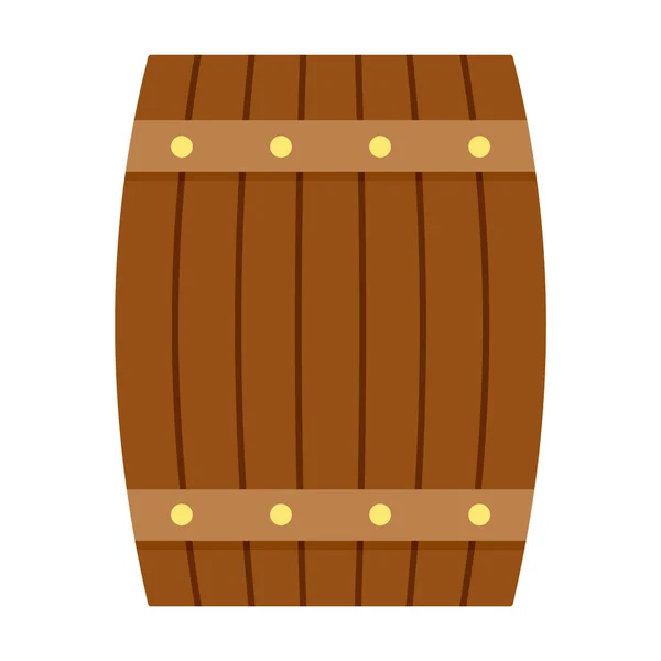 Lado del icono del barril de madera, estilo plano — Vector de stock