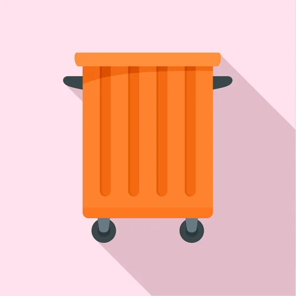 Commercial trash container icon, flat style — Stock Vector