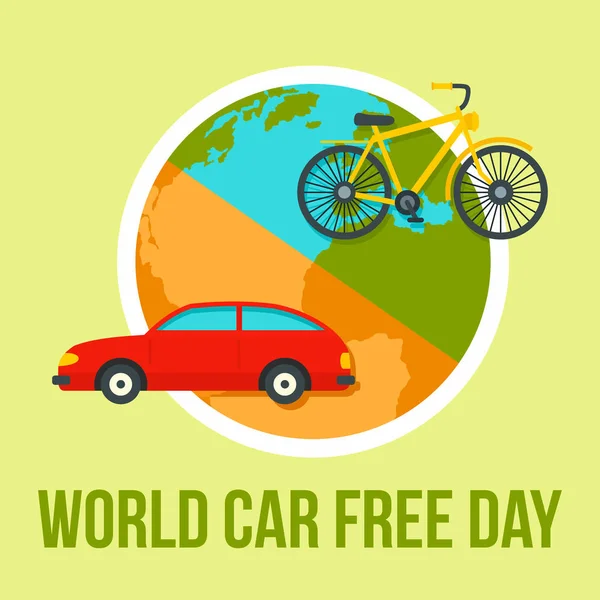 Mezinárodní automobilové volný den pozadí, plochý — Stockový vektor