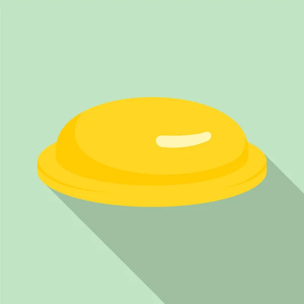 Icono de condón amarillo, estilo plano — Vector de stock