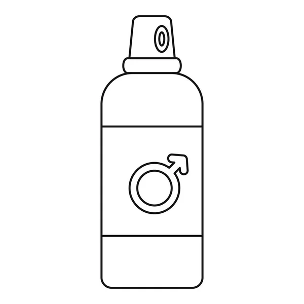 Maschio icona spray contraccettivo, stile contorno — Vettoriale Stock