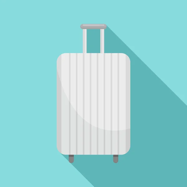 White travel bag icon, flat style — Stock Vector