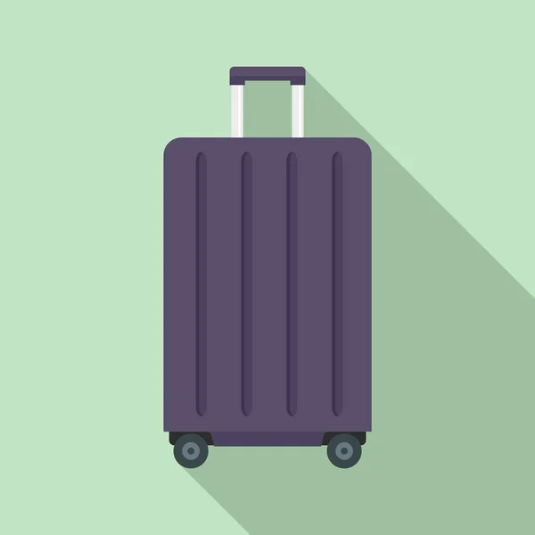 Icono de bolsa de ruedas de viaje, estilo plano — Vector de stock