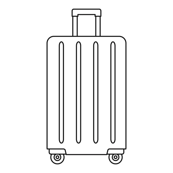 Icono de bolsa de ruedas de viaje, estilo de esquema — Vector de stock