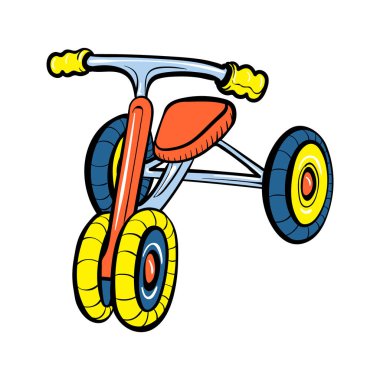 Kid tricycle icon, cartoon style clipart