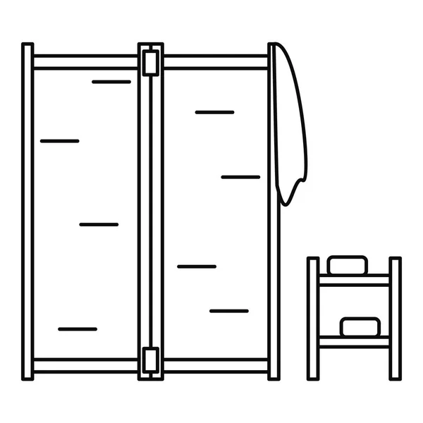 Wassen cabine pictogram, een overzicht van stijl — Stockvector