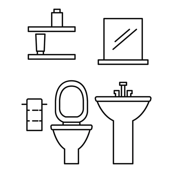 Toilet room icon, outline style — Stock Vector