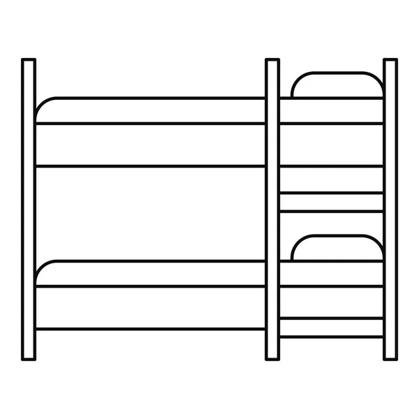 Подвійна іконка дитячого ліжка, стиль контуру — стоковий вектор