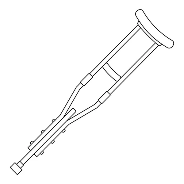 Ícone de muleta de madeira, estilo esboço —  Vetores de Stock