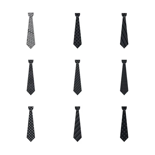 Zestaw ikon elegancki krawat, prosty styl — Wektor stockowy