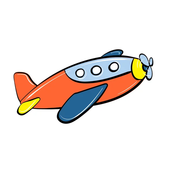 Plane toy icon, cartoon style — Stock Vector