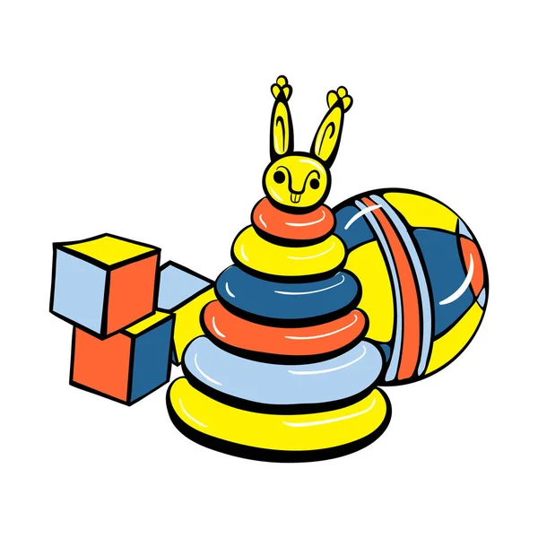 Würfel Spielzeug Symbol, Cartoon-Stil — Stockvektor