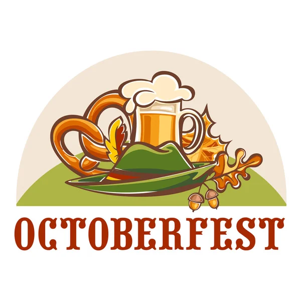 Octoberfest 아이콘, 만화 스타일 — 스톡 벡터