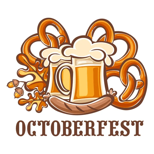 Octoberfest 휴일 아이콘, 만화 스타일 — 스톡 벡터