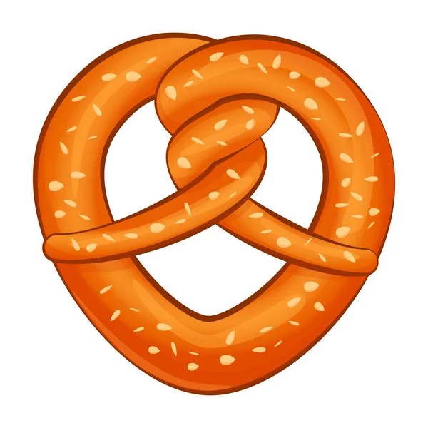 Sal ícone pretzel, estilo dos desenhos animados — Vetor de Stock