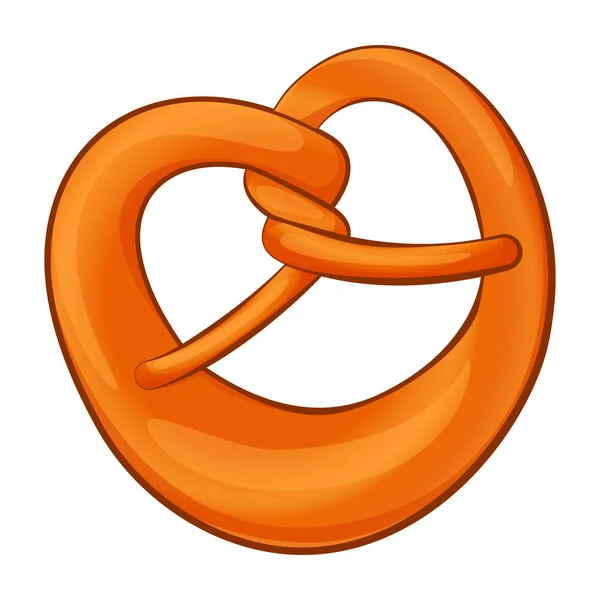 Corazón icono pretzel, estilo de dibujos animados — Vector de stock