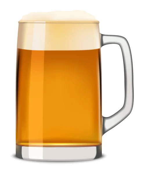 Mug of beer mockup, realistic style — Stock Vector