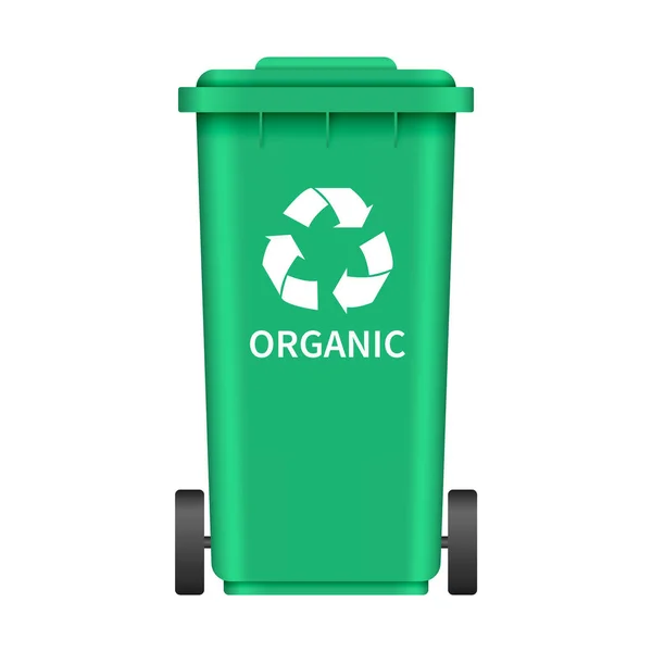 Organic garbage box mockup, realistic style — Stock Vector