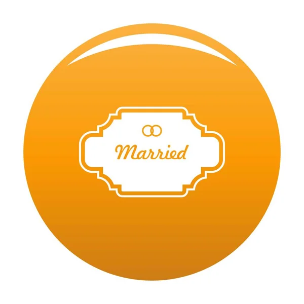 Married label icon vector orange — Stock Vector