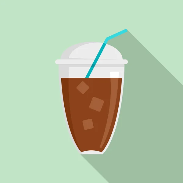 Ledové kávy ikonu, plochý — Stockový vektor
