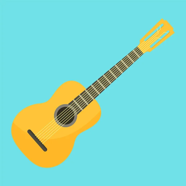 Ícone de guitarra acústica, estilo plano — Vetor de Stock