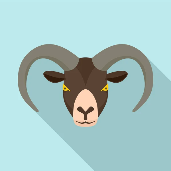 Ícone de cabeça de carneiro, estilo plano — Vetor de Stock