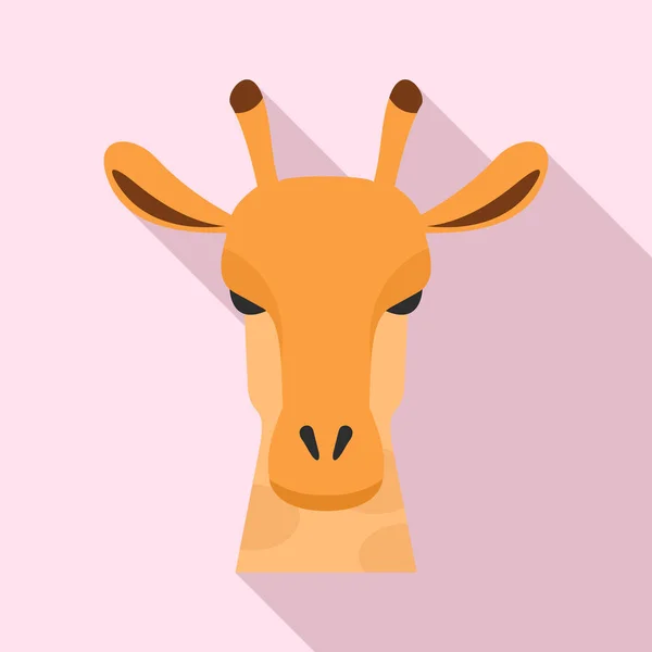 Giraffe head icon, flat style — Stock Vector
