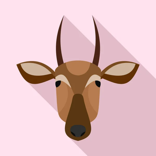 Africké kráva ikona, plochý — Stockový vektor