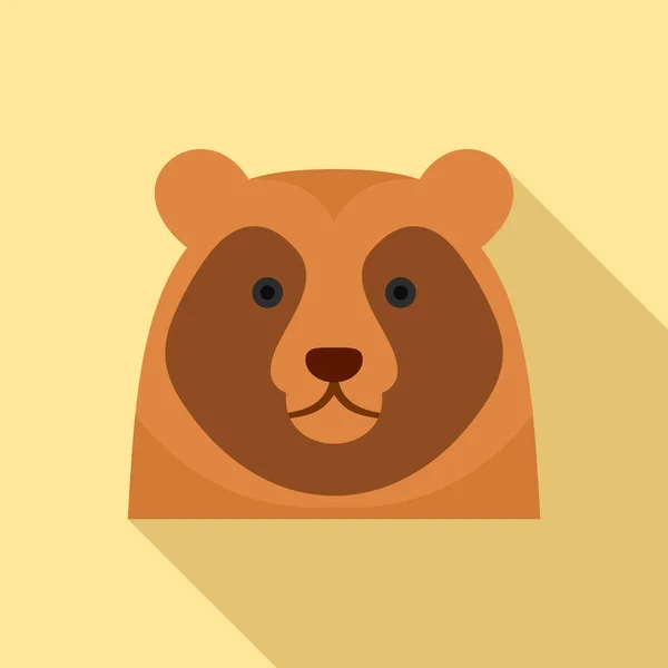 Cute bear head icon, flat style