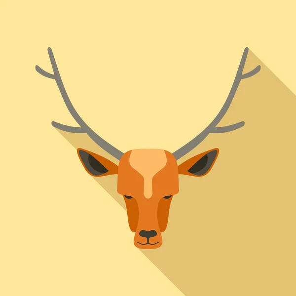 Forest deer icon, flat style — Stock Vector