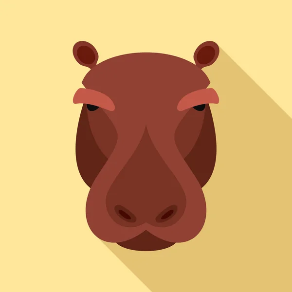 Ícone de hipopótamo, estilo plano — Vetor de Stock