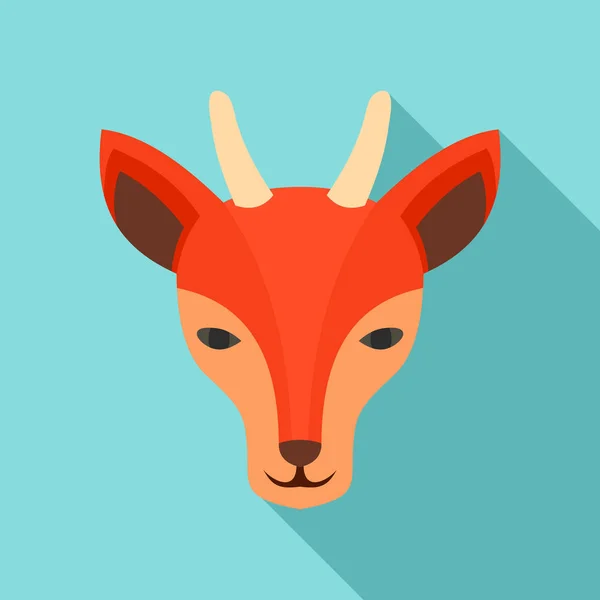 Wild doe icon, flat style — Stock Vector