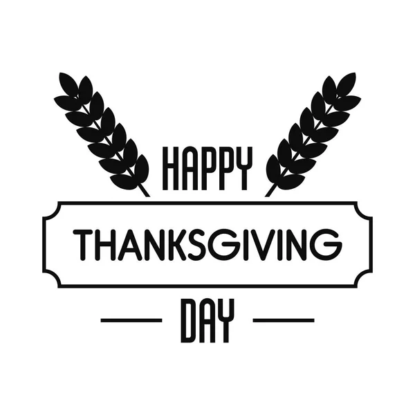 Логотип Дня благодарения, простой стиль — стоковый вектор