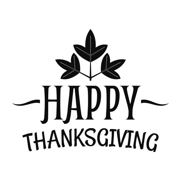 Happy thanksgiving logo, prosty styl — Wektor stockowy