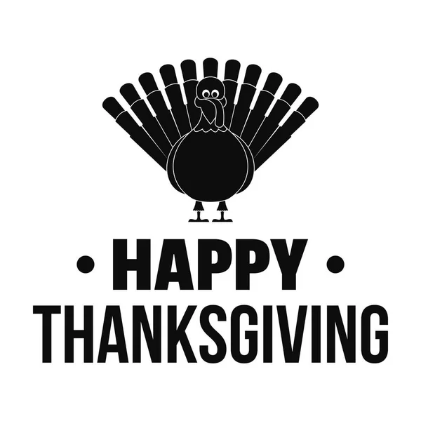 Турция счастливый логотип благодарения, простой стиль — стоковый вектор
