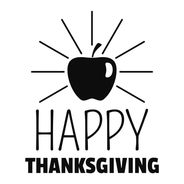 Apple День благодарения логотип, простой стиль — стоковый вектор