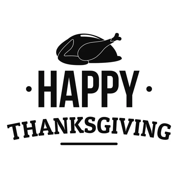 Логотип на День благодарения для цыплят, простой стиль — стоковый вектор