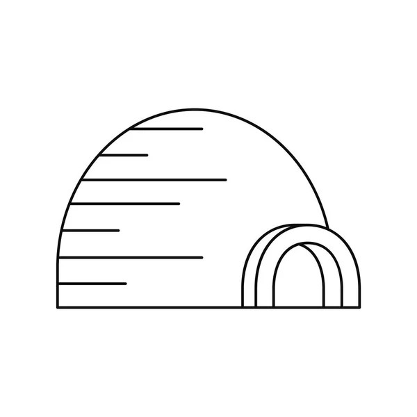 Иконка арктического иглу, стиль контура — стоковый вектор