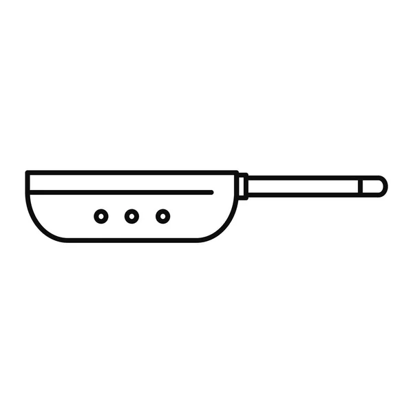 Vapeur icône de poêle à frire, style contour — Image vectorielle