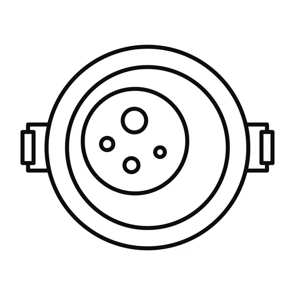 Icône de la casserole de cuisine alimentaire, style contour — Image vectorielle