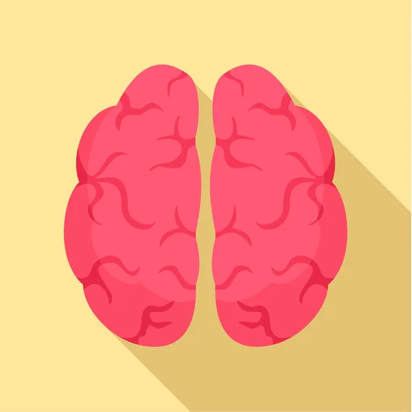 Hersenen pictogram, vlakke stijl — Stockvector