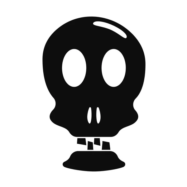 Skull icon, simple style — Stock Vector