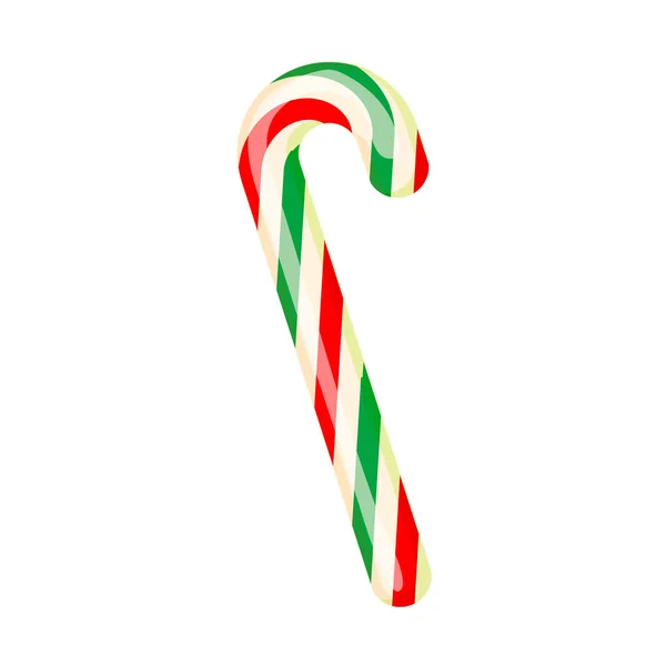Icono de palo de caramelo de Navidad, estilo de dibujos animados — Vector de stock