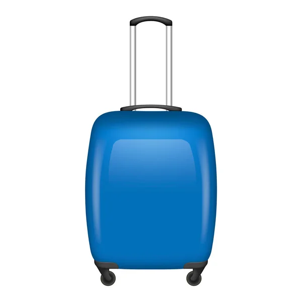 Ikon tas perjalanan biru, gaya realistis - Stok Vektor