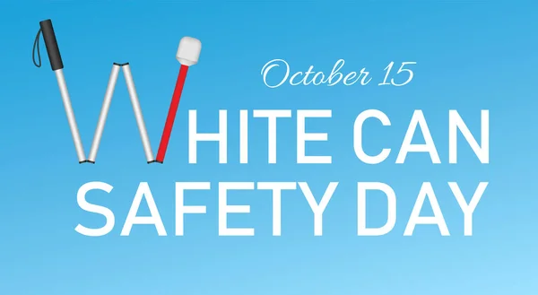 Λευκό μπαστούνι Οκτωβρίου ημέρα έννοια banner, ρεαλιστικό ύφος — Διανυσματικό Αρχείο