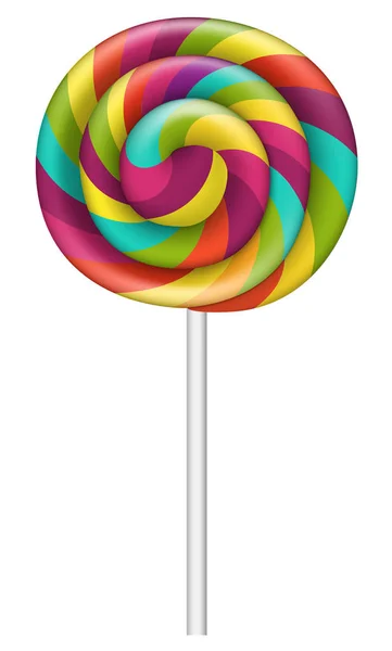 Kleurrijke lollipop pictogram, realistische stijl — Stockvector